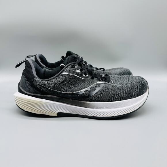 Saucony Echelon 9 Shoes Mens 11 Wide Black Running PWRRUN Athletic Sneaker - Picture 1 of 13